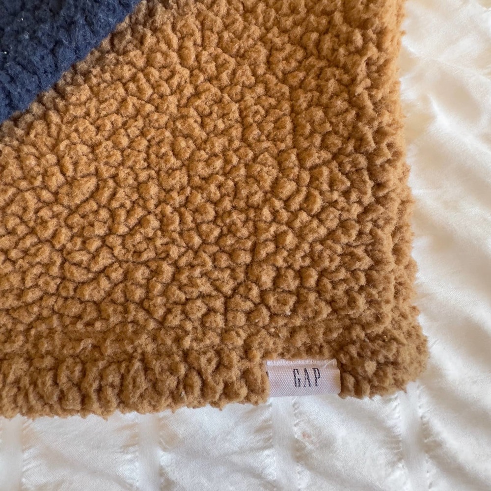 Baby Gap Navy Base Blue Sherpa Quarter-Zip Sweatshirt - Picture 3 of 11